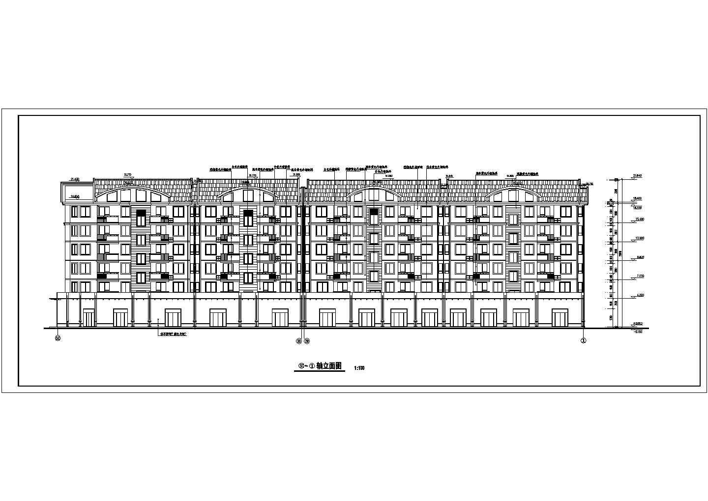6层四单元每单元2户住宅楼建筑设计图