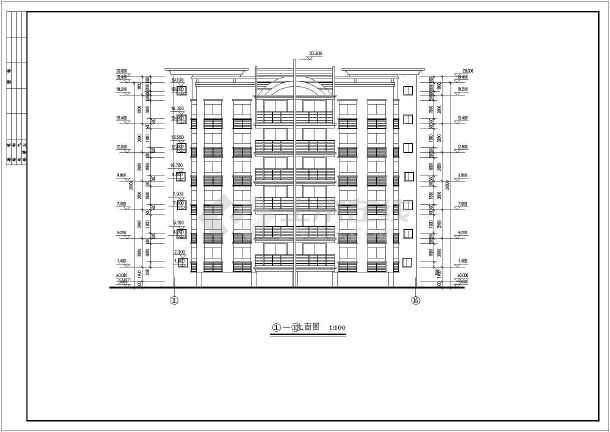 小高层住宅楼给排水平立面图cad图库大全图片1