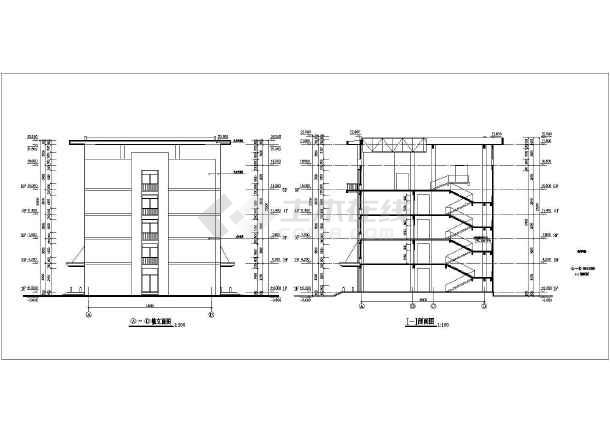 5600平米五层教学楼带大阶梯教室建筑结构施工cad方案图