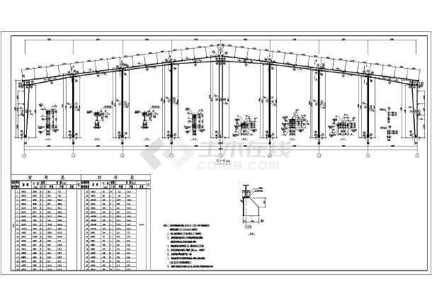 48米跨度钢单层厂房cad施工图