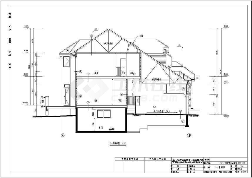 某地下1层地上2~4层轻型木结构别墅建筑设计cad图纸(含设计说明)