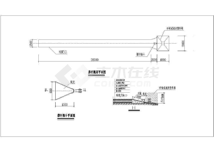 其包含的内容为平面图,场地径向坡度布置及跑道布置图,场地