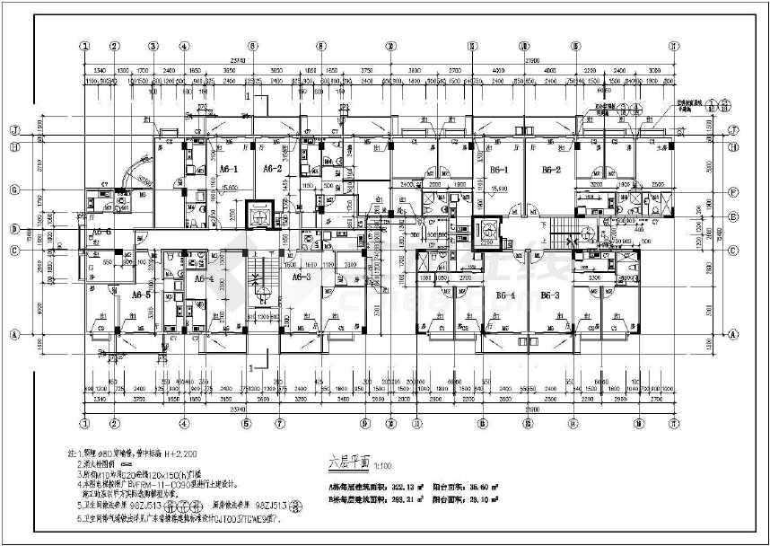 九层高层商住楼建筑设计cad图纸含总平面图