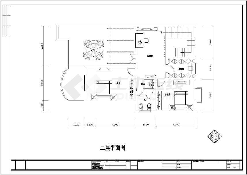 200多平方湖边别墅现代简约室内装饰装修设计cad施工平面布置图纸-图1