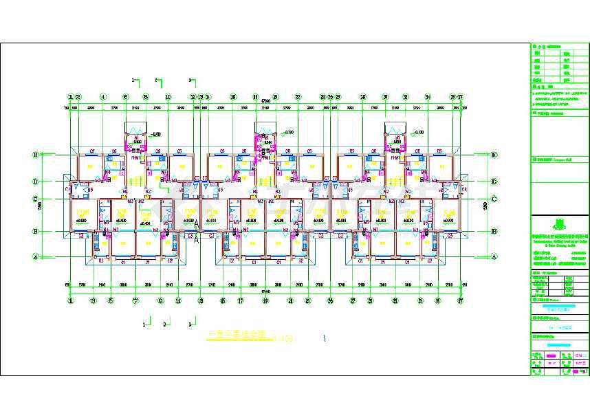 五层砖混结构安置房建筑cad设计施工图(含效果图)_多层住宅楼施工图