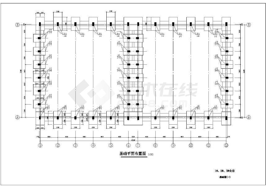 国家级粮食仓库90米长拱形屋顶平房仓钢结构施工设计cad图纸跨度24m