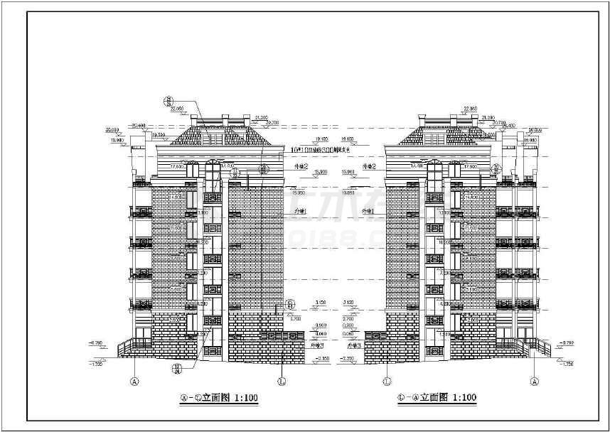 某六层住宅楼建筑设计cad图纸-多层住宅楼建筑施工图