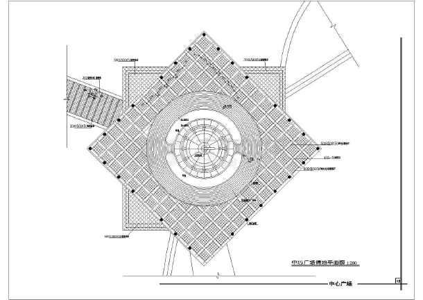 大型太阳时钟广场景观设计规划cad平面布置图纸