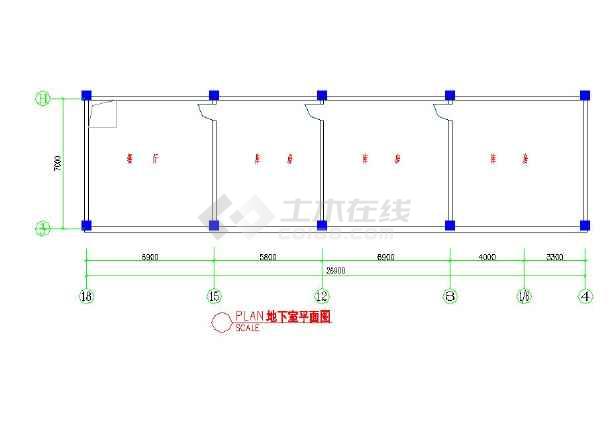 某地小型的汽车服务中心建筑平面图