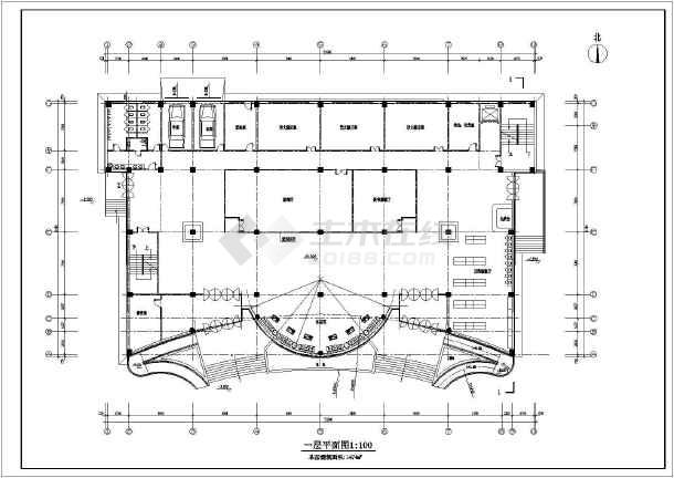 某市文化馆建筑设计cad工程施工图纸