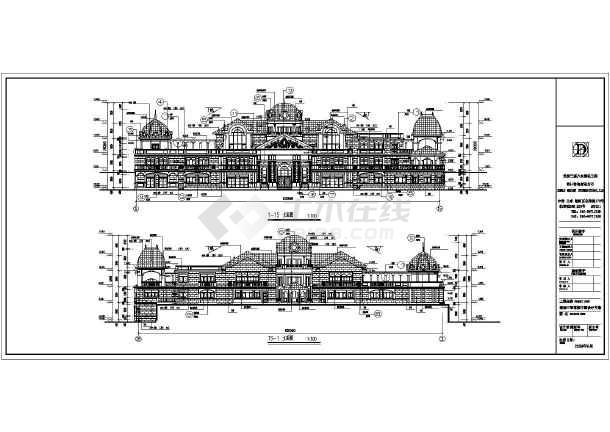 海南三亚欧洲古典庄园古堡式别墅设计施工cad平立面方案图纸,图纸设计