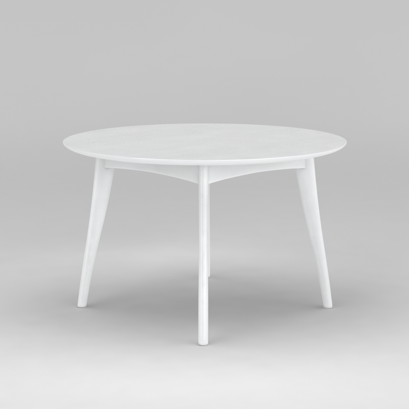 北欧白色实木圆餐桌3d模型下载