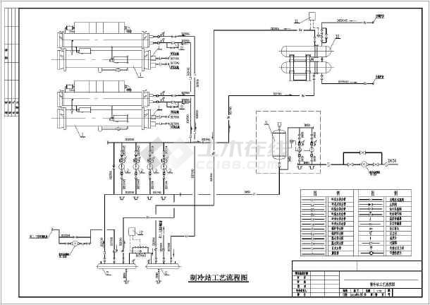水冷螺杆机制冷机房设计图(共5张)
