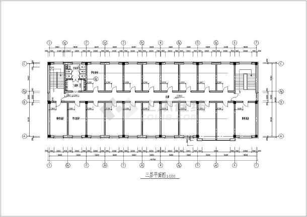 某地区小型学生宿舍楼建筑图整套设计图共6张