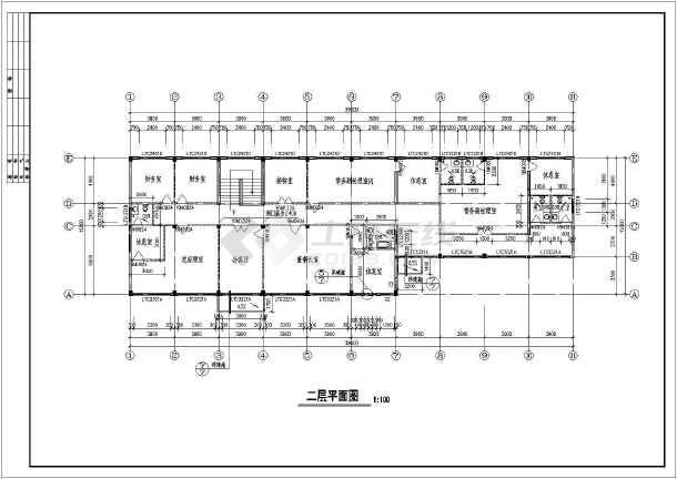 某地区二层办公楼建筑设计图(含效果图)