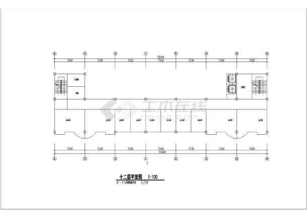 安徽省西南某城市办公楼总体平面图