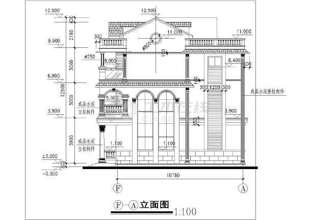 紧凑小型四层农村房屋详细建筑设计图