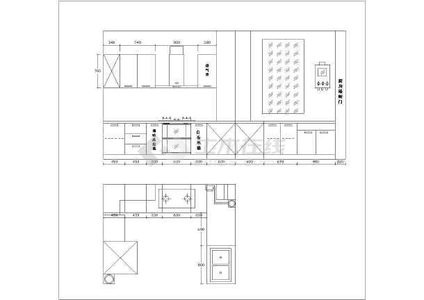 某地立体厨房建筑装修设计方案图纸图片2