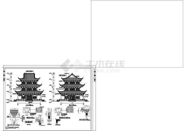 某地文昌阁古建筑施工图cad设计图纸