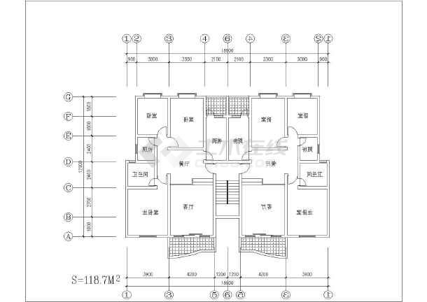 云南省某地区一梯两户户型大全设计图