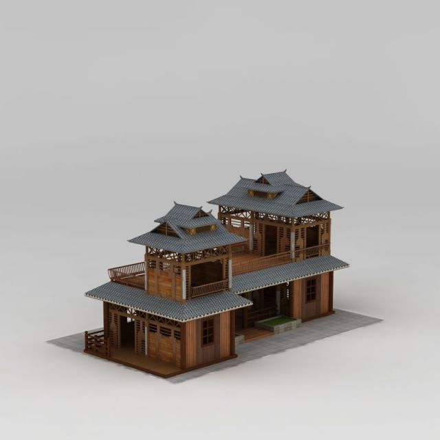 苗族木楼3d模型下载