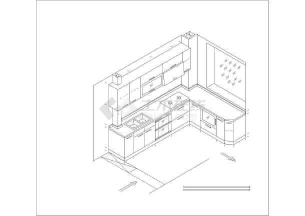 一整套家用厨房cad立体装修设计图纸