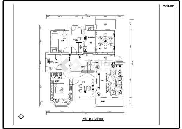 某欧式别墅室内设计装修cad施工图