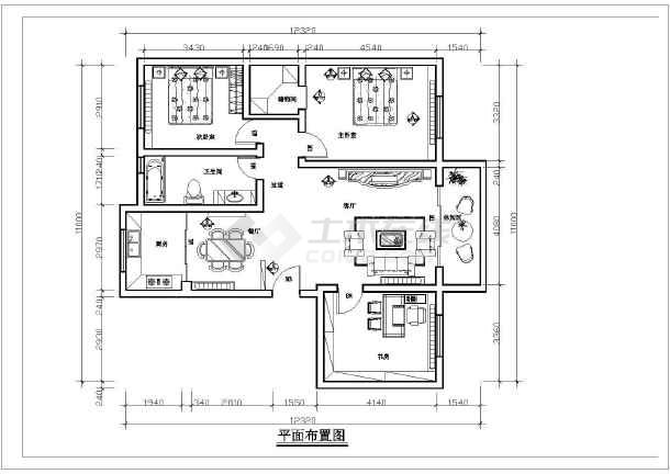 家庭室内装修cad施工图顶面布置图