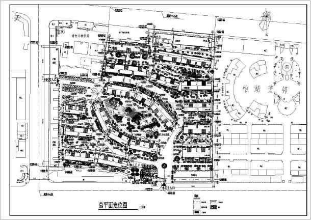 某板式豪华小区总平面定位方案图纸图片1