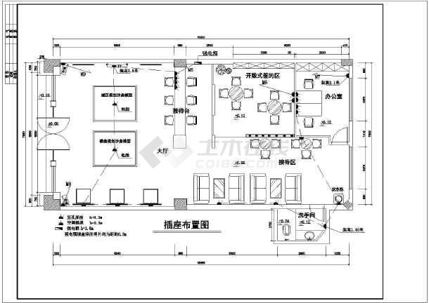 售楼部详细室内装修cad施工方案图