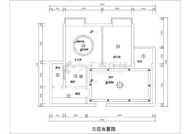 某公寓室内装修cad施工方案图纸