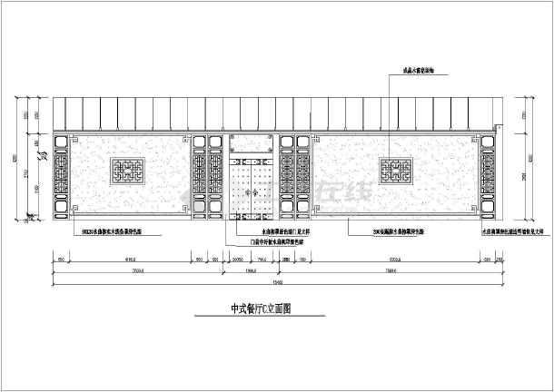 中式餐厅大厅室内装修天花及平面cad布置施工图图片3