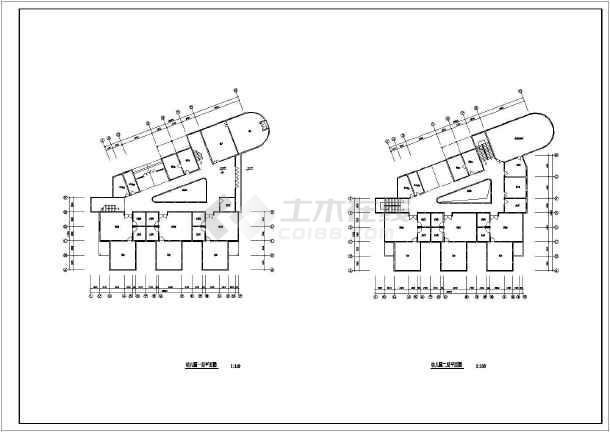 幼儿园建筑设计施工图,内容包括:南立面图,东立面图,二层平面图等图纸