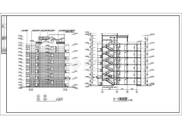 6层2单元每单元4户住宅楼建筑设计图