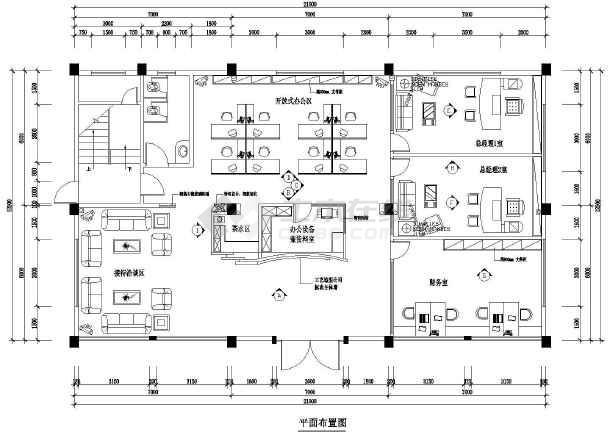 某气体有限公司办公室室内装修cad施工方案