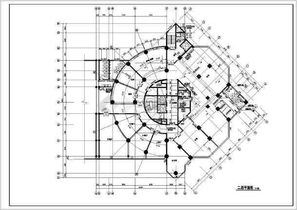 本图纸为:某酒店大厦建筑初步设计方案施工图,内容包括:平面布置图