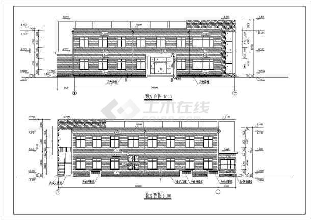 某二层学校办公楼建筑设计方案图纸