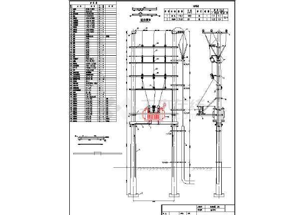 10kv架空高压计量与电杆拉力cad图