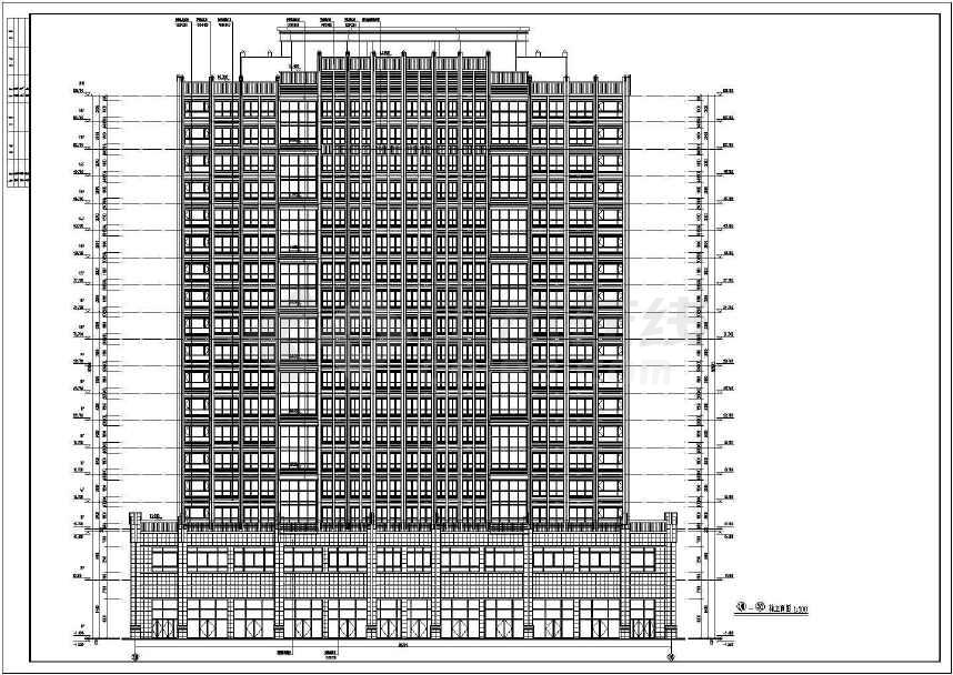 南方带连廊南北通透高层住宅建筑图