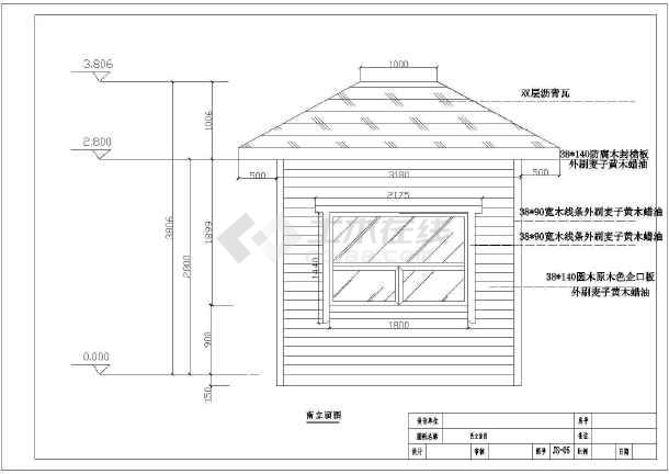 某景区入口木结构门房建筑及结构设计图全套