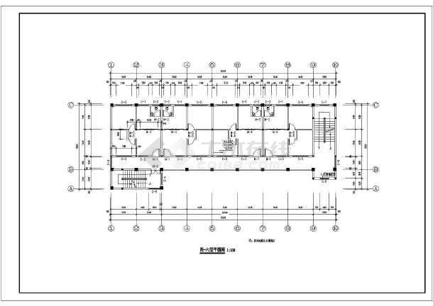 某地学校教师宿舍楼建筑设计方案平面图