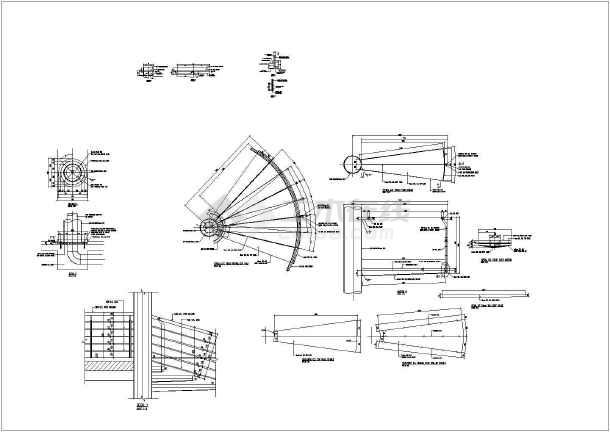 钢结构圆形楼梯详细cad设计施工图纸