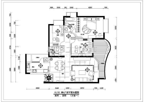 某家室内装修全套cad施工设计图纸