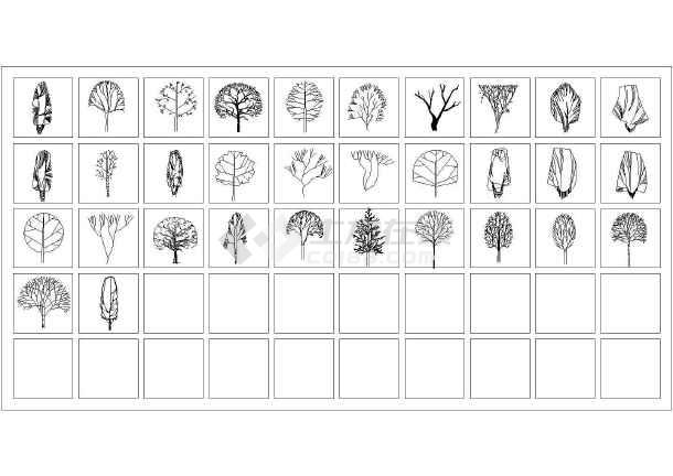 cad树木立面素材,可以用来美观cad图纸哦