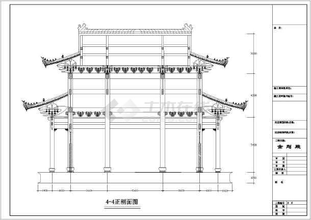 本资料为:古代建筑金刚殿的cad整套设计施工图,内容详实,可供下载参考