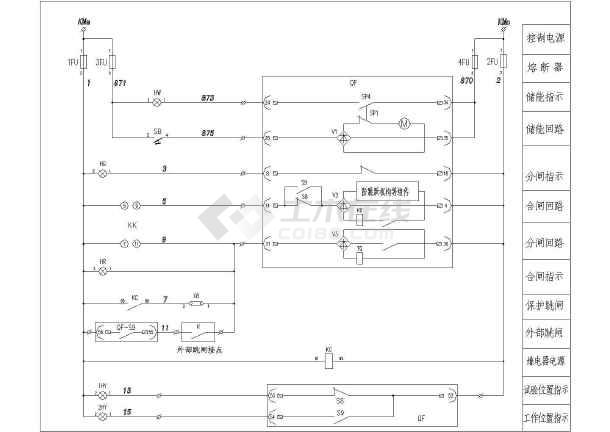 10kv中置柜进线电气原理图纸