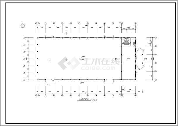 某地小型厂房建筑cad平面图(共5张)