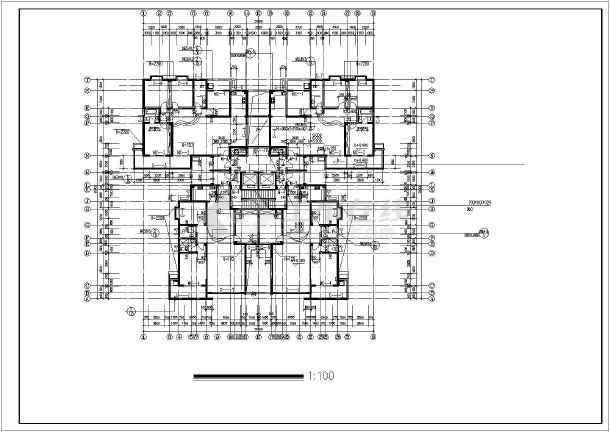 3米 28层1楼梯2电梯4户点式住宅楼设计图