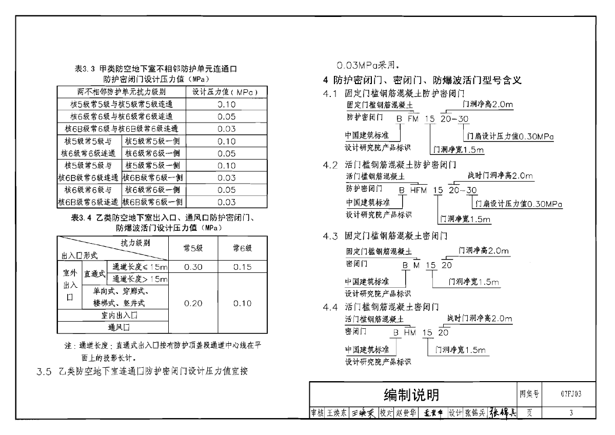 07fj03防空地下室防护设备选用