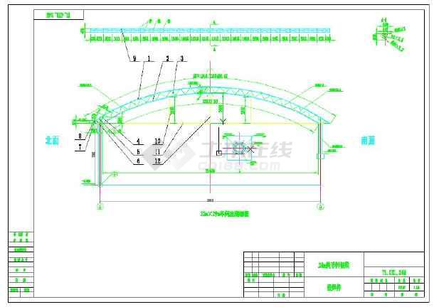 22m跨度拱形梁钢结构厂房轻量化设计图纸